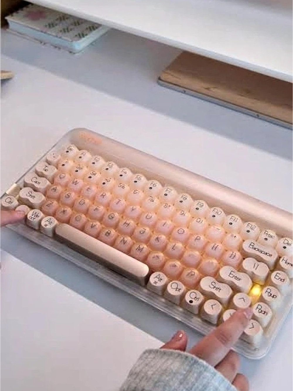 Lofree DOT Office 2.0 Wireless Mechanical Keyboard Pink Like New